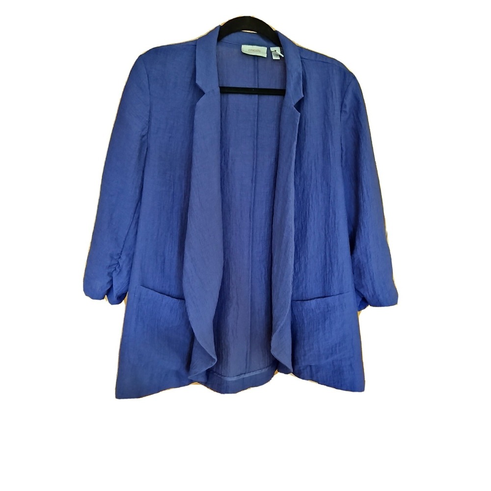 Chicos Purple Jacket Gauze Fabric Collar size 3